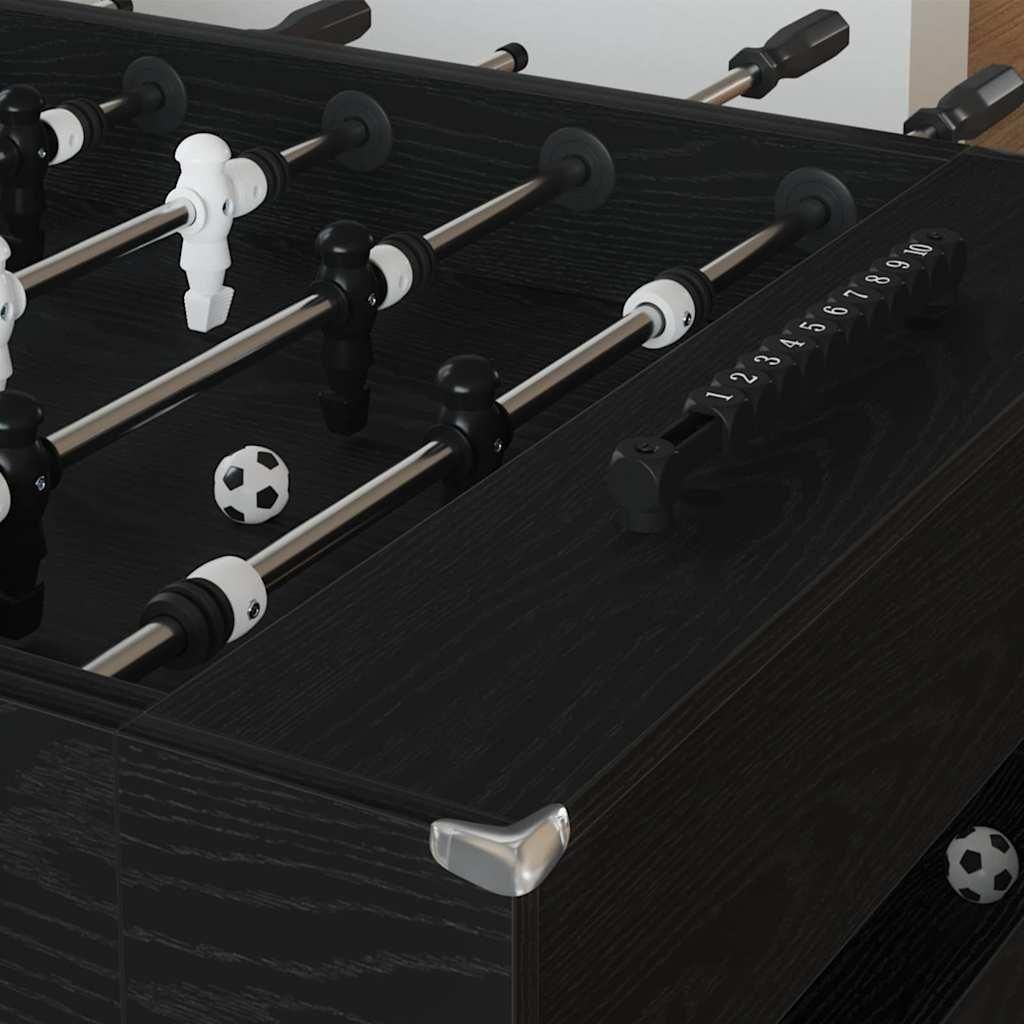 Stabli Fußballtisch 2 pcs - Montage erforderlich - Schwarz Eichen-Optik 146,5 x 74 x 85cm - DE613397 - Kickertische