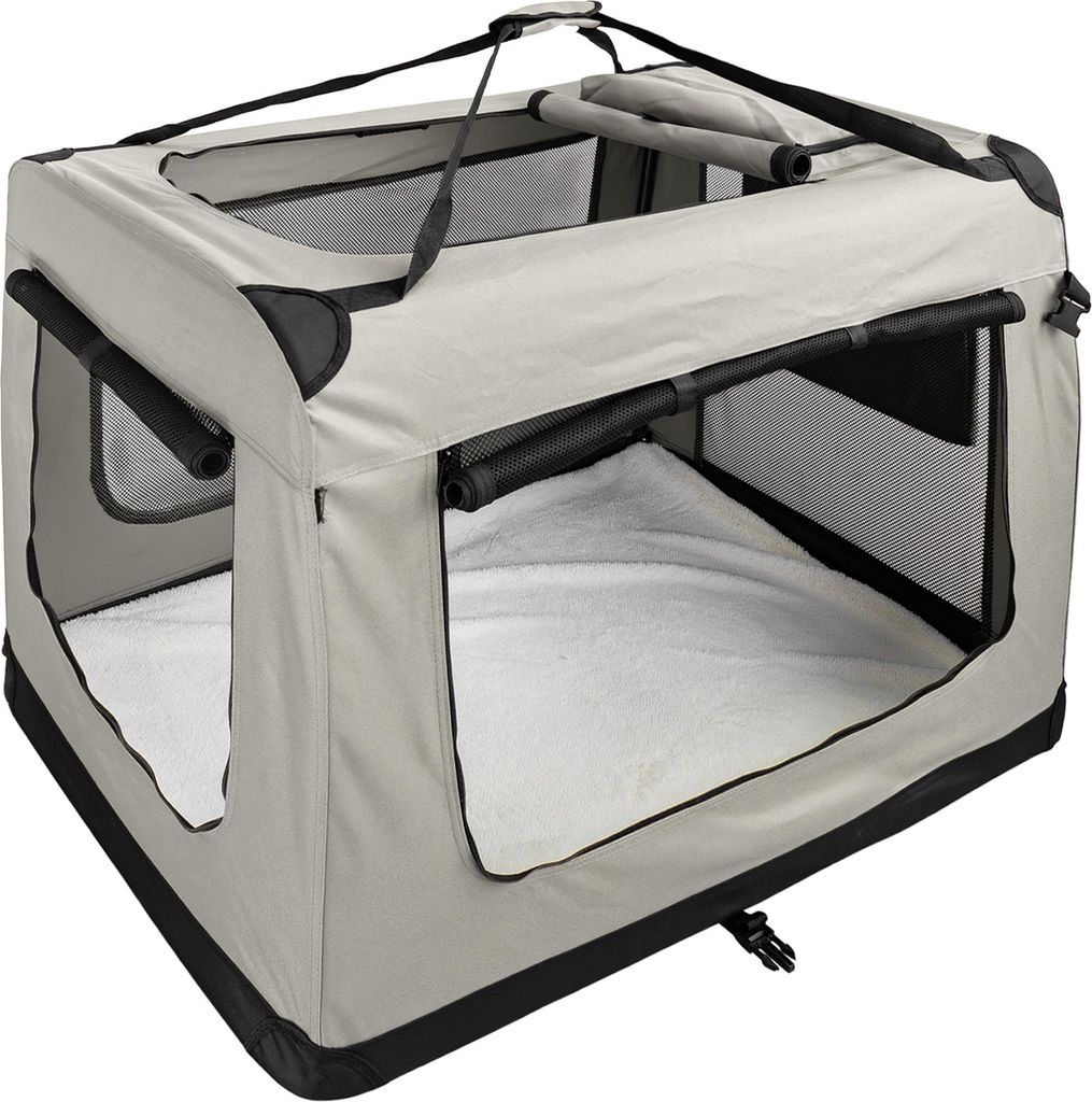 Faltbare Hundebox Transporttasche Transportbox Auto Katze Hunde Kaninchen Beige Cream Große Kleine Box Bag Klein Tasche Transport 7 Größen S - X...