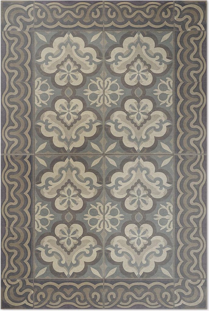 Rustikale Geometrie auf Vintage-Fliesen – Vinylteppich – 80x120 cm – Indoor Teppich – Flur – Pflegeleicht – Modern