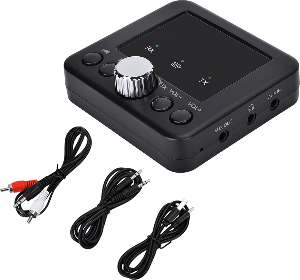 RT05 BT5.2 Audio Empfaenger Sender 2-in-1 Wireless 3,5 mm Audio Adapter AUX Eingang fuer TV Auto Stereo Lautsprecher Kopfhoerer