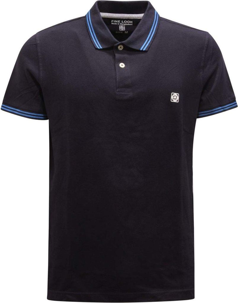 0141Az Polo Uomo Fine Look Man Polo-Shirt Blue