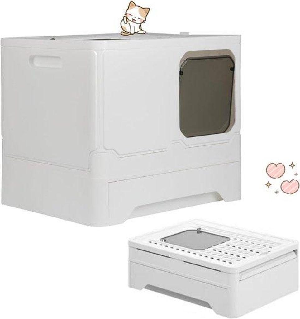 Reisbare Kattentoilet mit Abdeckung - Tragbare Katzenbox für Reisen bis 7 kg