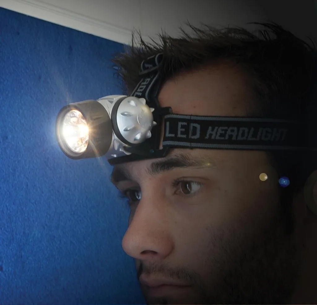 Lampe frontale 6 LED krypton orientable avec triple mode d'éclairage pro - 3