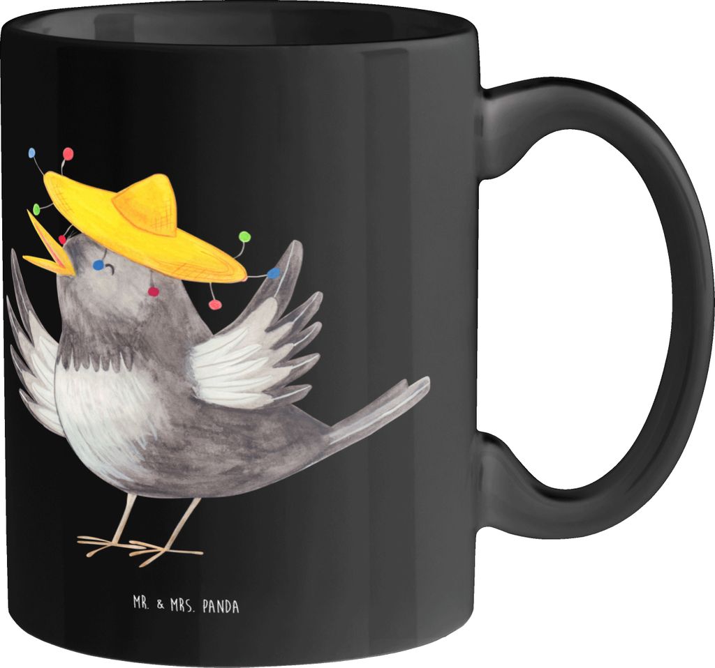 Mr. & Mrs. Panda Tasse Rabe Sombrero - Schwarz - Geschenk, Produktbild 
