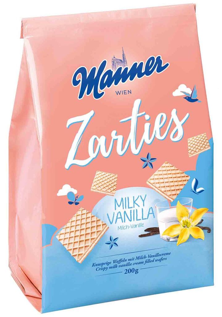 Manner Zarties Milky Vanilla gaufrettes croustillantes à la Image du produit 