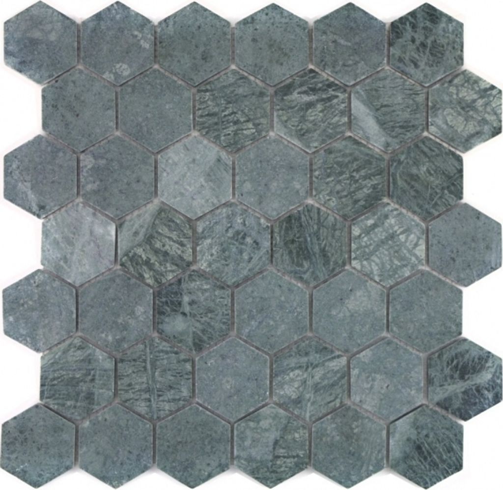 Mosaik Fliese Marmor Naturstein Hexagon Marmor grün Produktbild 