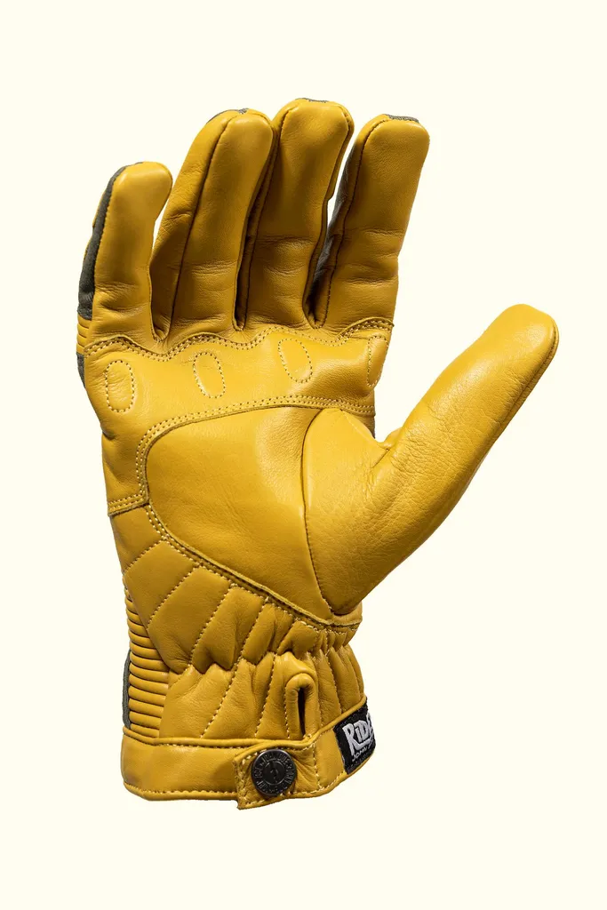 Gants moto John Doe Durango-XTM Jaune Olive en taille M