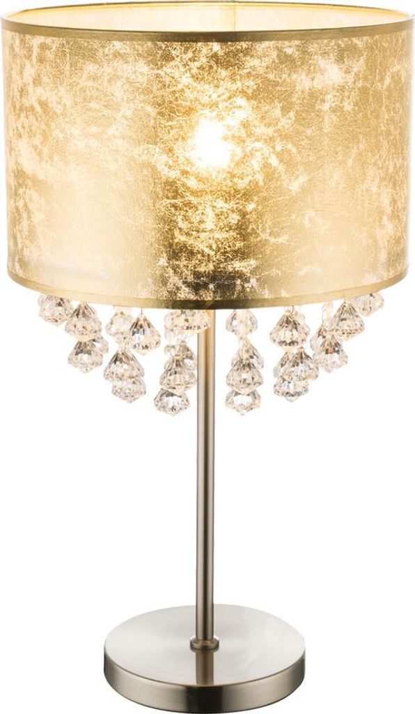 Kristalllampe, Blattgold, Nickel matt, 1x E27