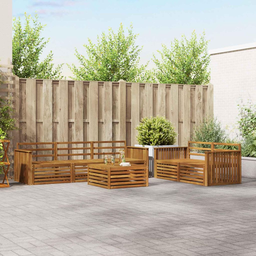 "Seasonal Sale"Outdoor-Sofagarnitur - CLORIS - Balkonmöbe/Sitzgruppe - 6 pcs - Moderne Design - Natur - Gartensofas DEMöbel768251