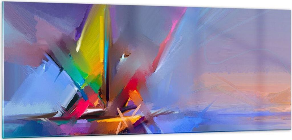 Bilder auf glas - Abstraktion modern - 100x40cm - Glasbilder - Wandbilder - Kunstdruck - zum Aufhängen bereit - Wanddekoration aus Glas - Glas Bil...