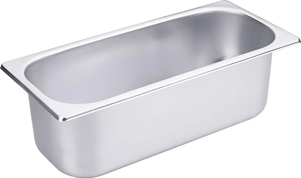 Bac GN 1/3 pour glaçons en inox - Récipient 5 Litres format 360x165 mm