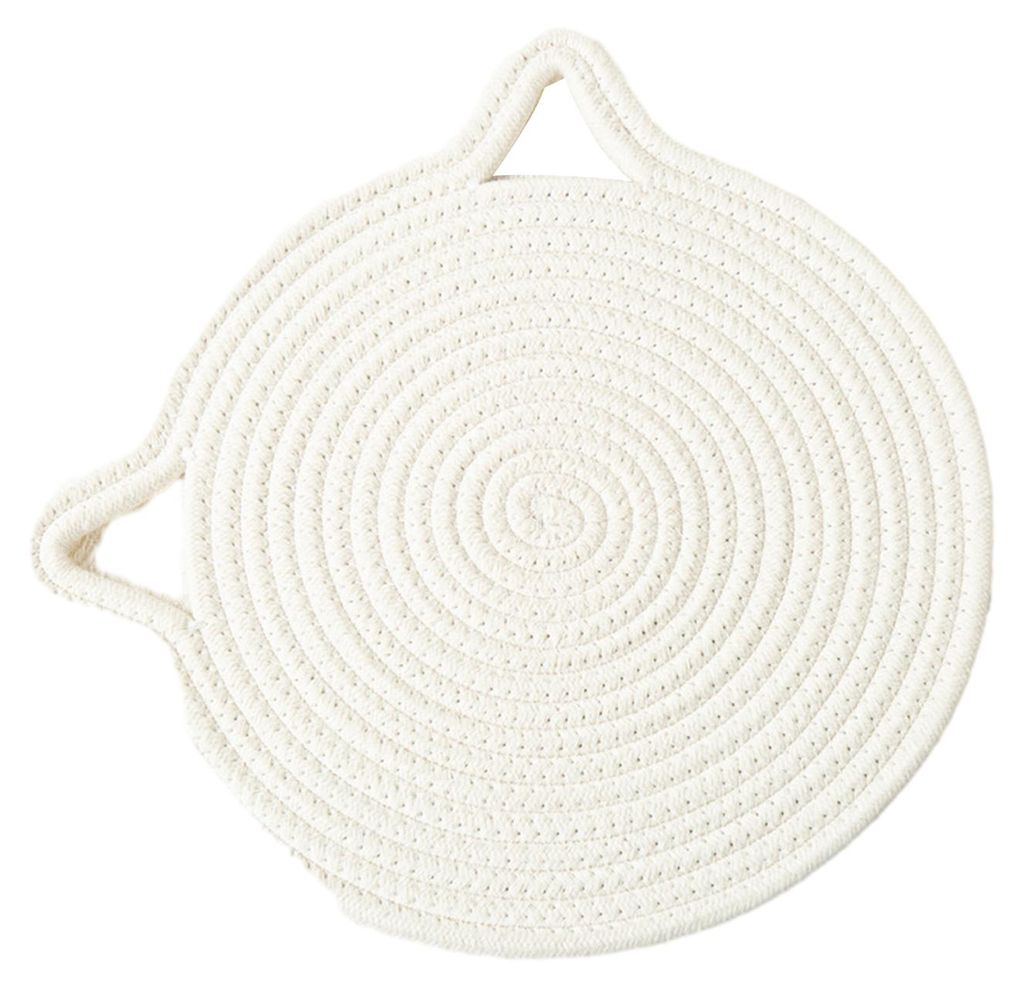 Tischset mit Katzenohren-Motiv aus Baumwolle, handgewebt, hitzebeständig, rutschfest, saugfähig, niedliche Küchendekoration für Esszimmer und Z...