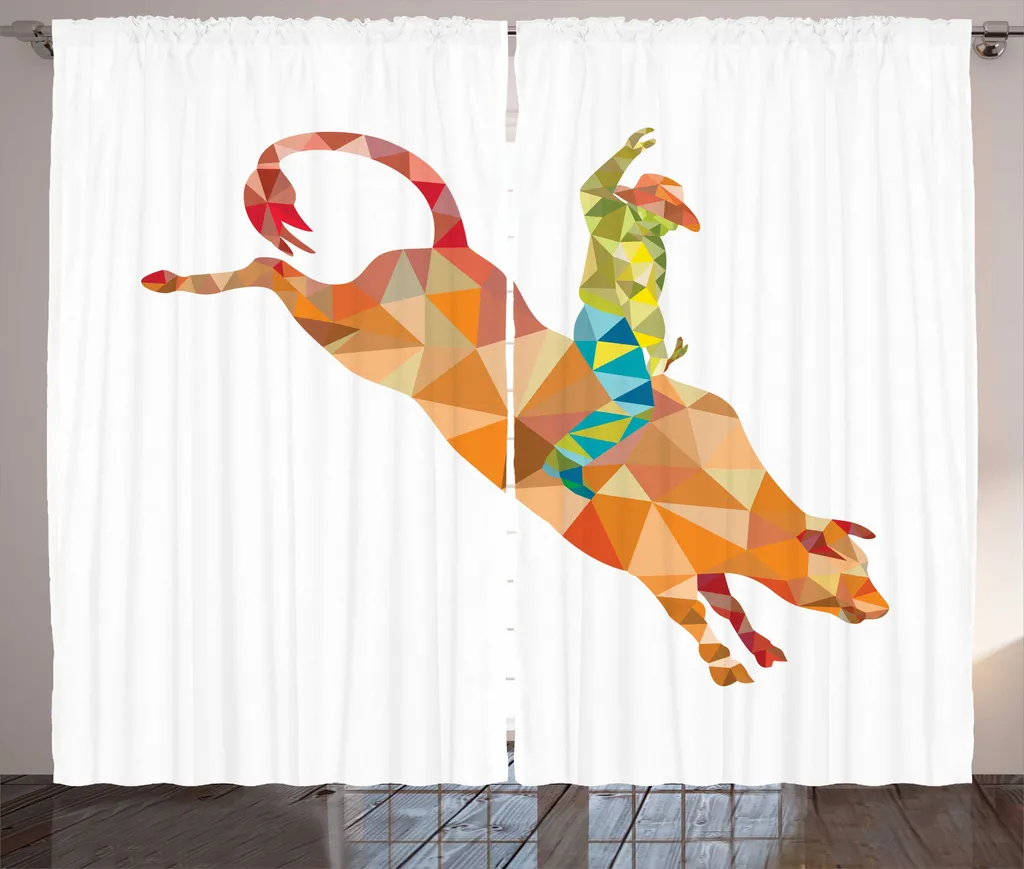 Rideaux Universels Salon à Motifs Cowboy et Bull Multicolore 280x225