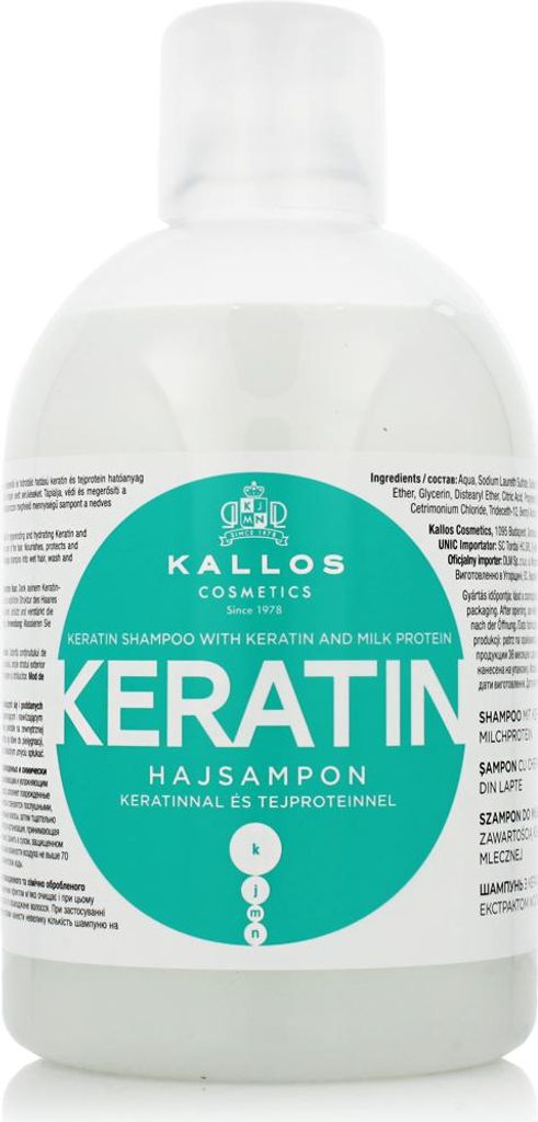 Kallos Keratin Shampoo, 1000 ml, Šampon, Neprofesionální, Obrázek produktu 