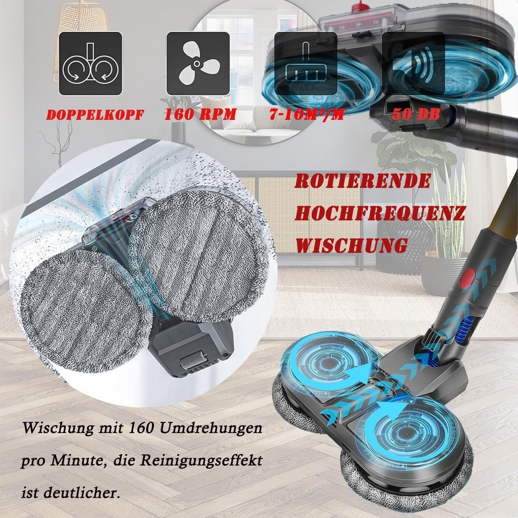 Elektrischer Wischaufsatz für Dyson V11 V10 V8 V7 V15 Produktbild 3