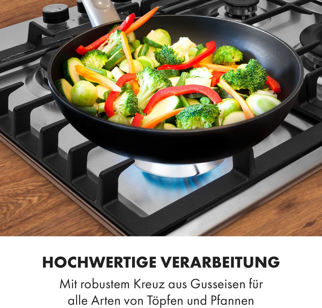 Klarstein Gasherd, Einbau-Gaskochfeld, Sabaf-Brenner, Produktbild 7