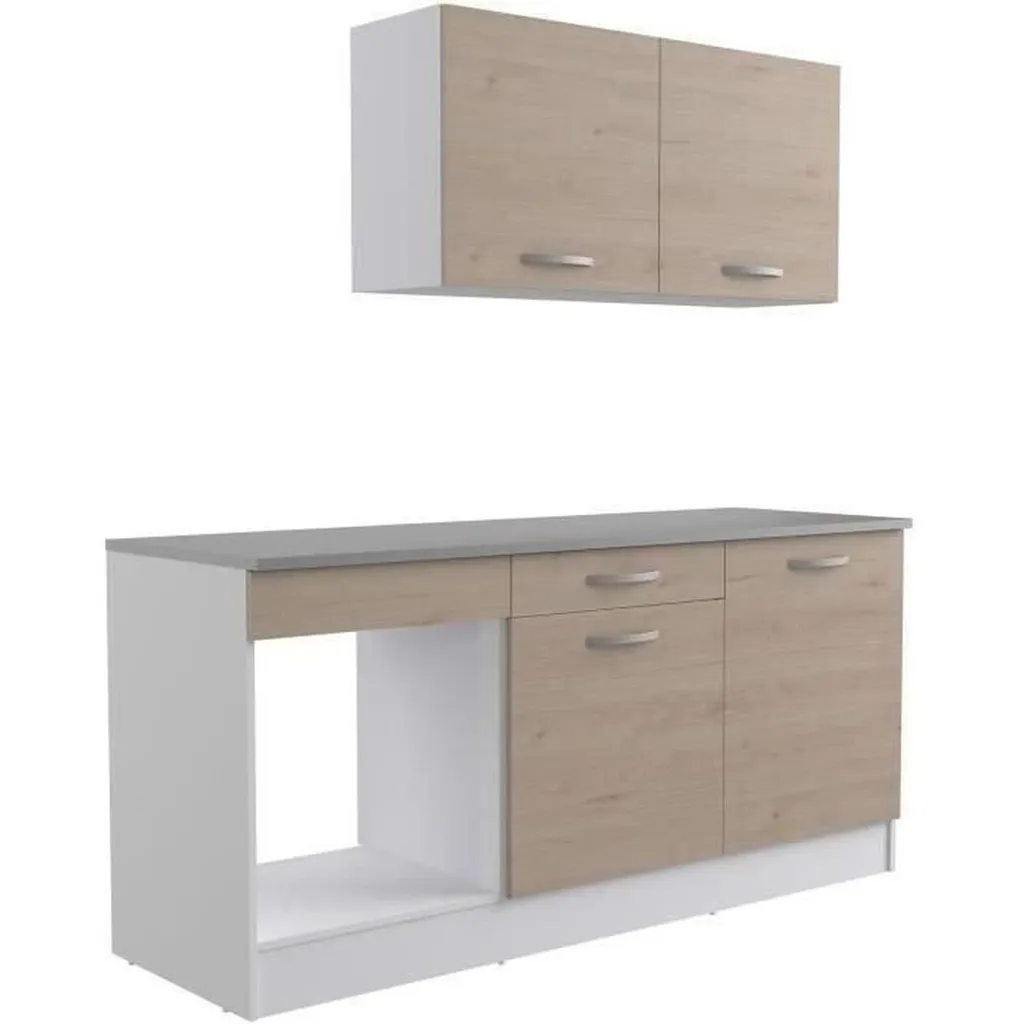 Cuisine complète 180 cm chêne pour studio - Aménagement petit espace - 2