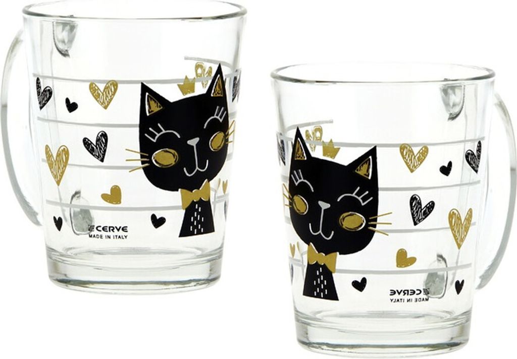Glastasse Golden Cat 2er-Set 310 ml Produktbild 