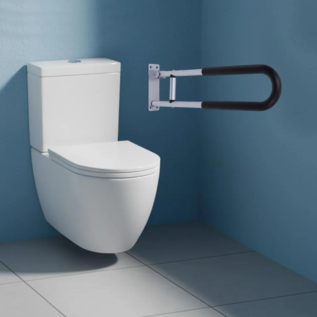 Barre d'appui de toilette anti-chute à visser au mur - Sécurité WC
