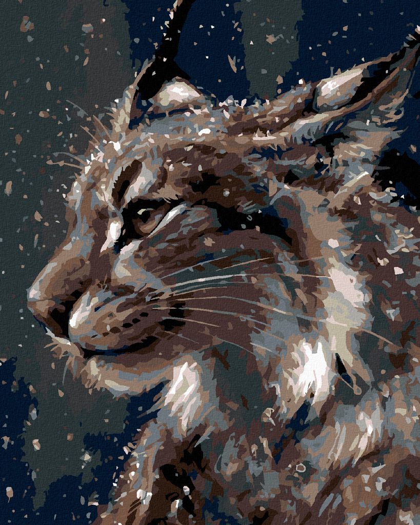 Zuty - Malen nach Zahlen - LUCHS IM WINTER, 40x50 cm, mit Keilrahmen (bereits gespannt)