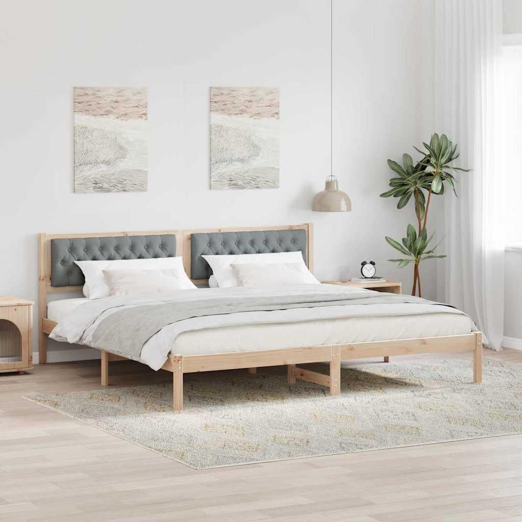 Maison Exclusive - Bettrahmen Hellgrau 200 x 200 cm Massives Kiefernholz
