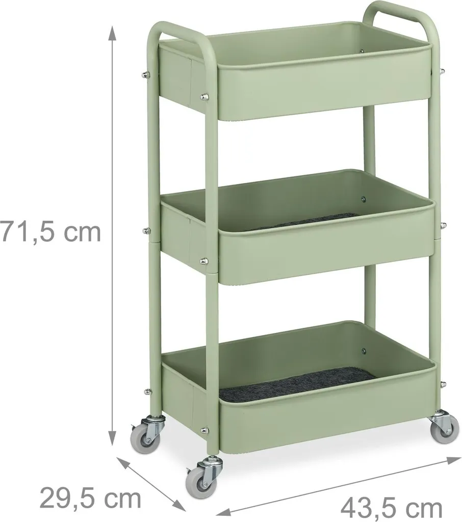 Chariot à 3 étagères compact pour optimiser les petits espaces bureau
