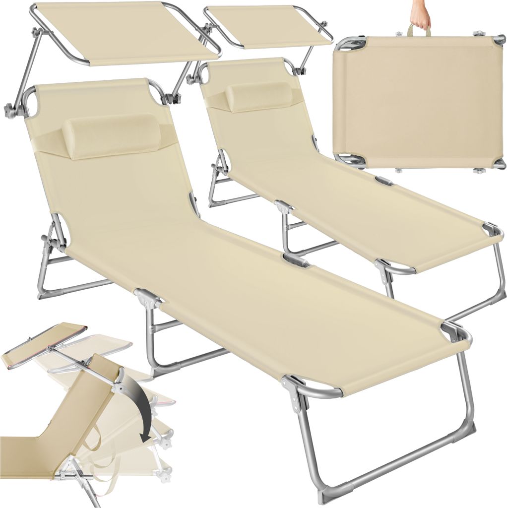 tectake® 2er Set Gartenliege Chloé klappbar 190 x 68 x 65 Produktbild 