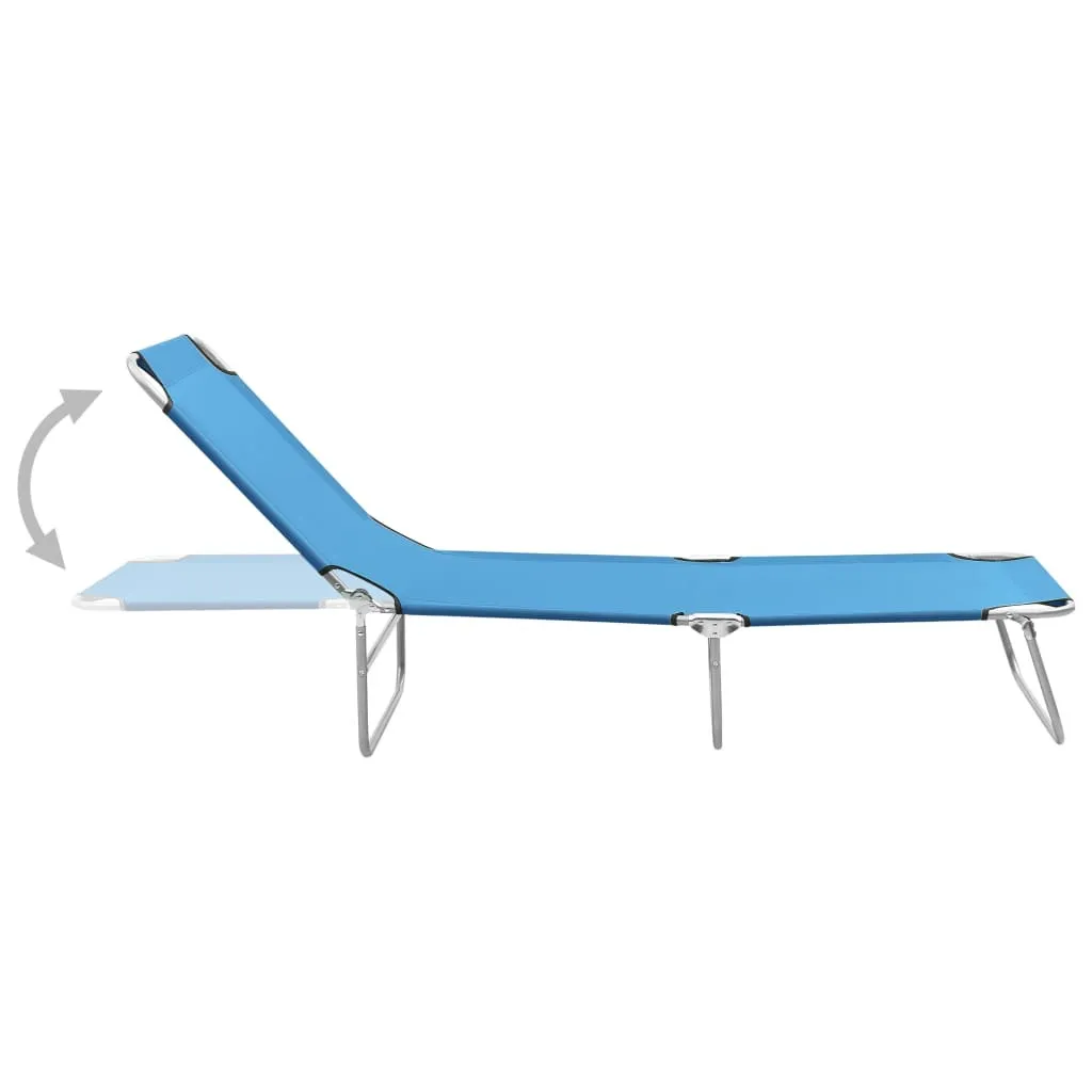Transat de jardin pliable turquoise avec structure acier ultra robuste - 2