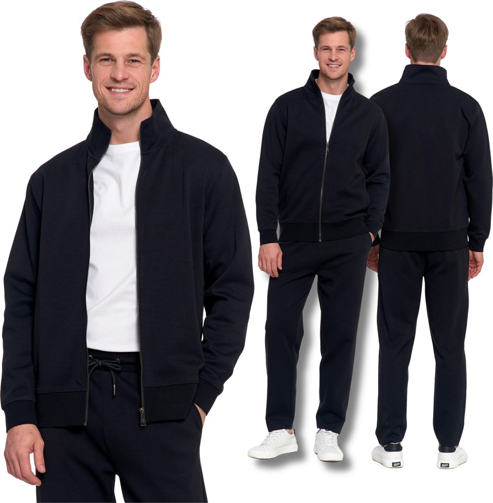 Bluza Męska Dresowa Ze Stójką Zapinana Na Zamek Gładka Elegancka Moraj M