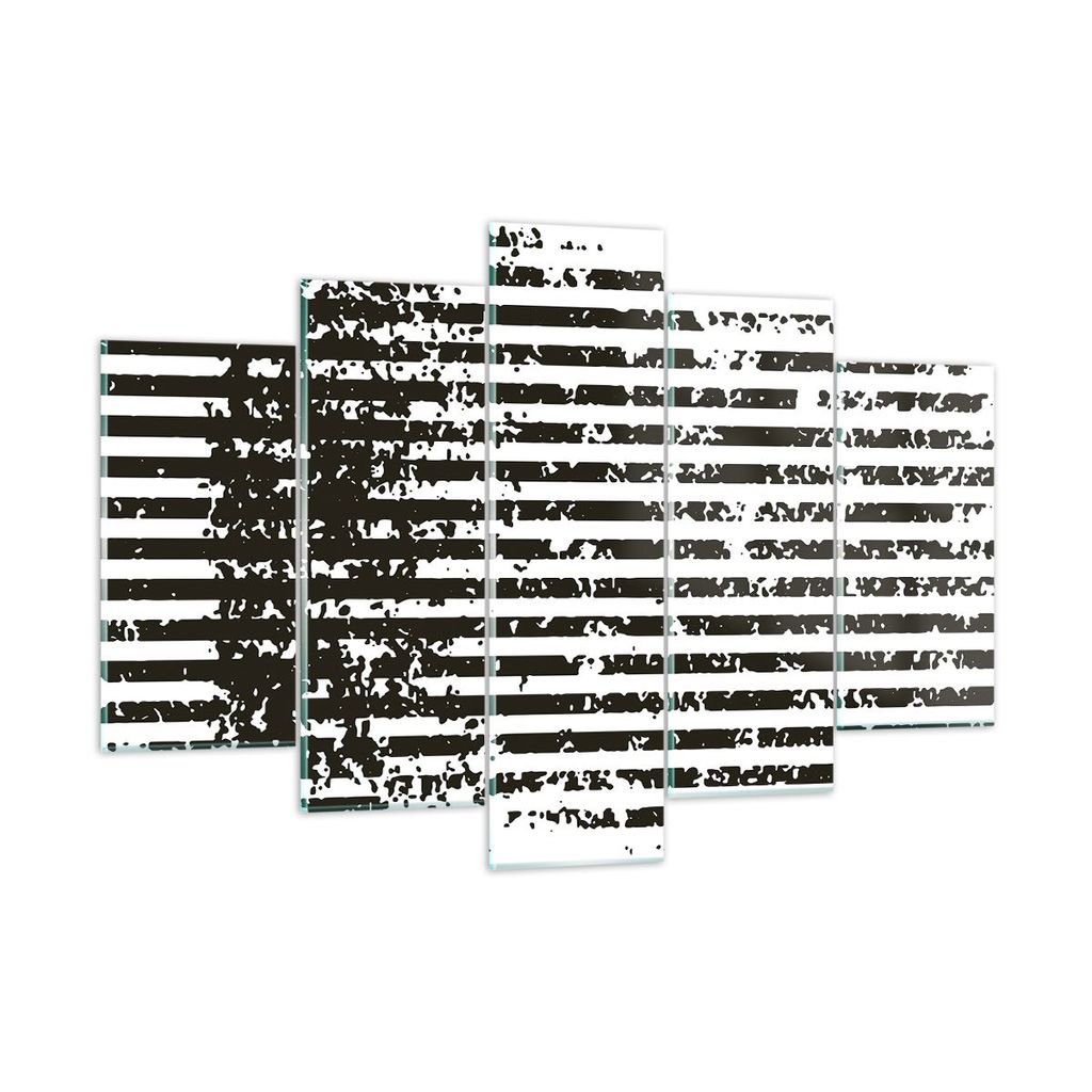 Bilder auf glas - 5 Teile - Abstraktion Schwarz Gürtel - 150x100cm - Glasbilder - Wandbilder - Bilder - Wanddekoration aus Glas - Glas Bilder - Wa...