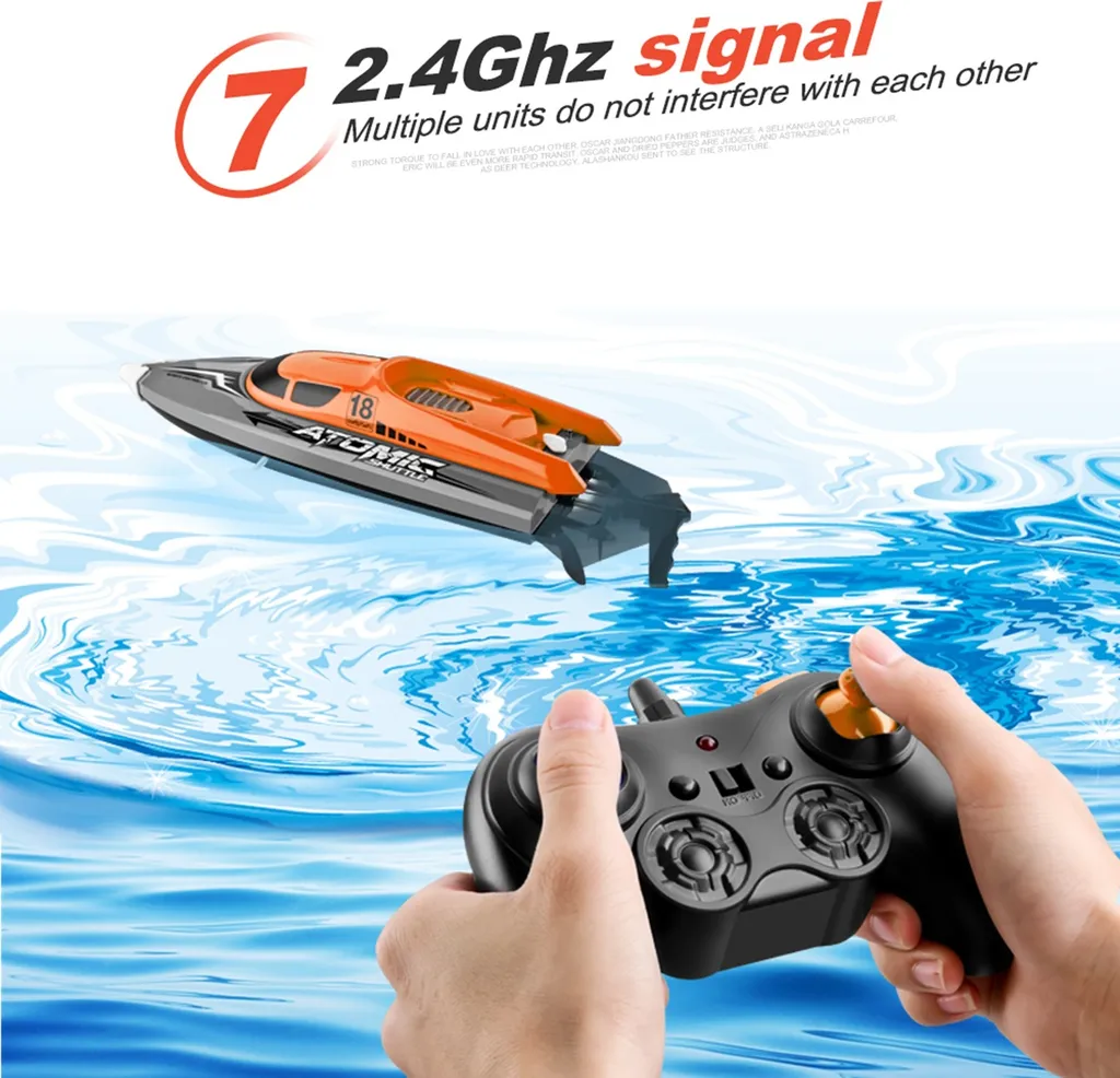 Bateau télécommandé de course IPX7 avec refroidissement par eau actif