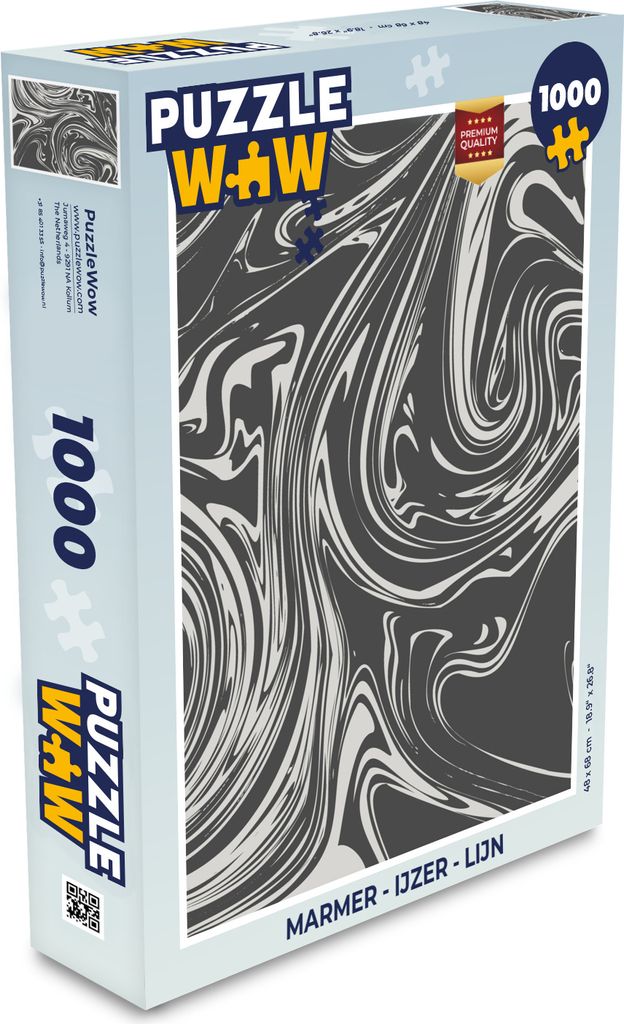 MuchoWow Puzzle 1000 Teile Marmor - Eisen - Linie - Spielzeug - Alt und Jung - Spiele - Puzzeln