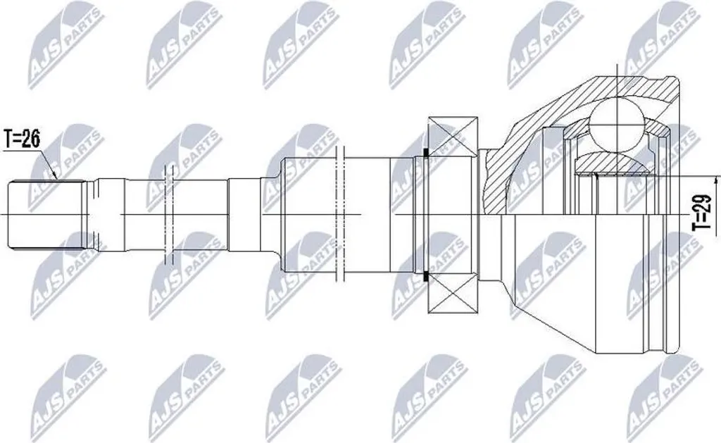 Joints arbre entraînement XC90 NTY NPW-VV-072 Haute Résistance OE