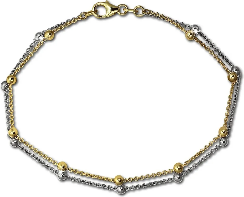 Bracelet boules en argent bicolore pour femme - Bijou chic SilberDream