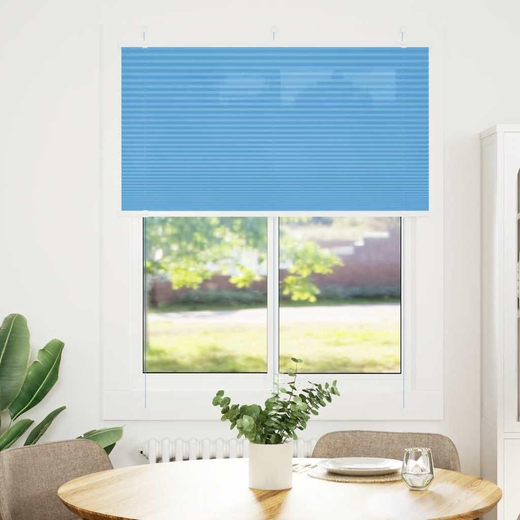vidaXL Plissee Blau 105x100 cm Stoffbreite 104,4 cm Polyester
