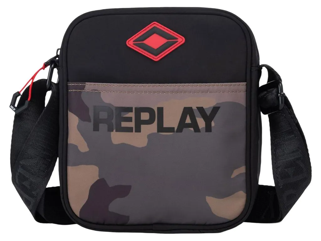 Sacoche reporter REPLAY bicolore Dark Olive pour homme moderne