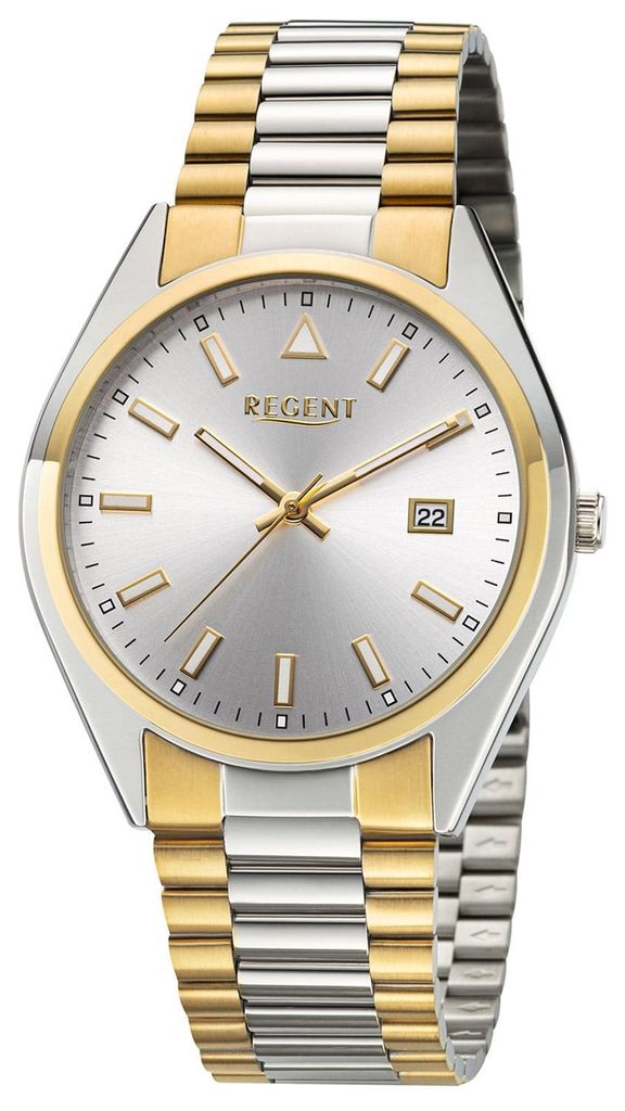 Regent F-1645 Herren-Armbanduhr Quarz Zweifarbig