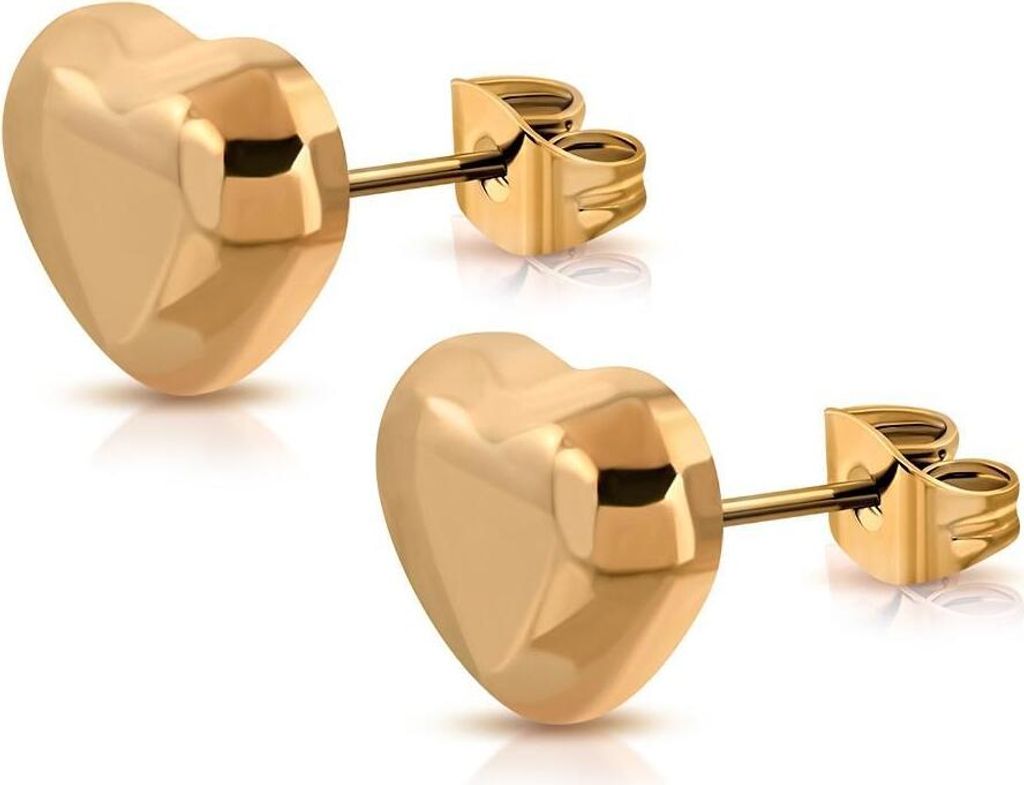 Ohrstecker Herzchen Rosegold aus Edelstahl Damen