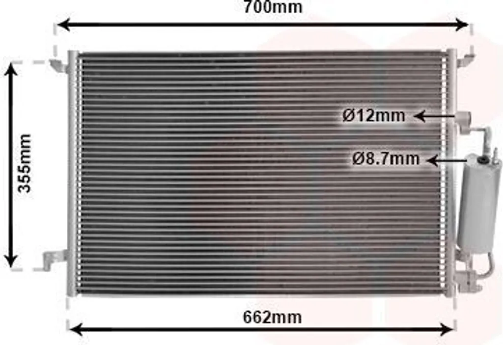 Condenseur clim avec bouteille déshydratante pour SAAB 9-3 Break (YS3F)