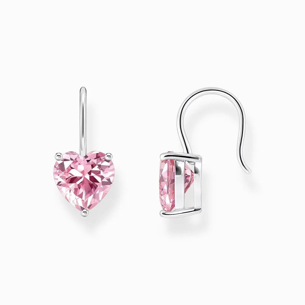 Thomas Sabo Orecchini A Perno Donna In Argento 925 Con Quarzo Rosa E Zirconi - Collezione Light Of Luna