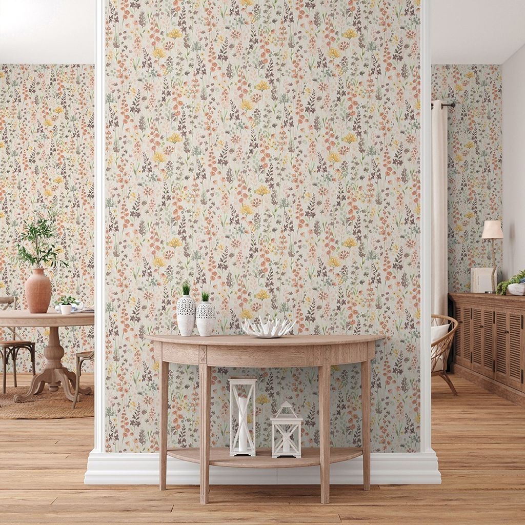 Tapete Mario Blumen M1-No.11203 Vlies Beige orange Tadessi 10.05 m x 0.53 m