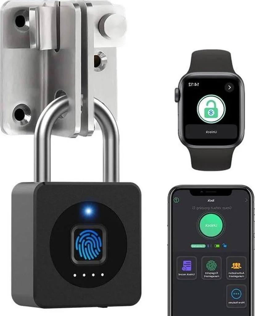 Cadenas Biométrique IP65 Noir avec Application iOS et Secours par Clé - 2