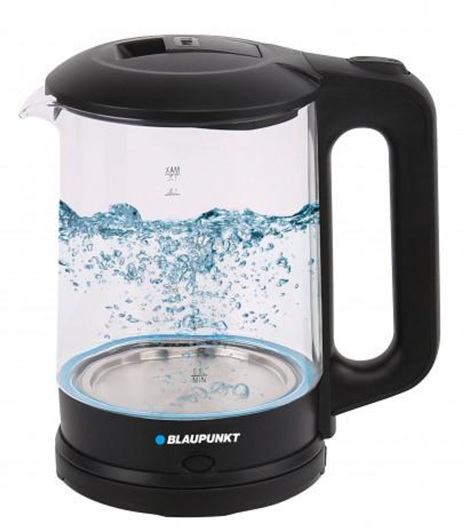 Blaupunkt MEN801 Wasserkocher, 2200W, Glas mit Kunststoff, 1,7 Liter, LED Innenbeleuchtung, 360° Basis, BPA- Frei