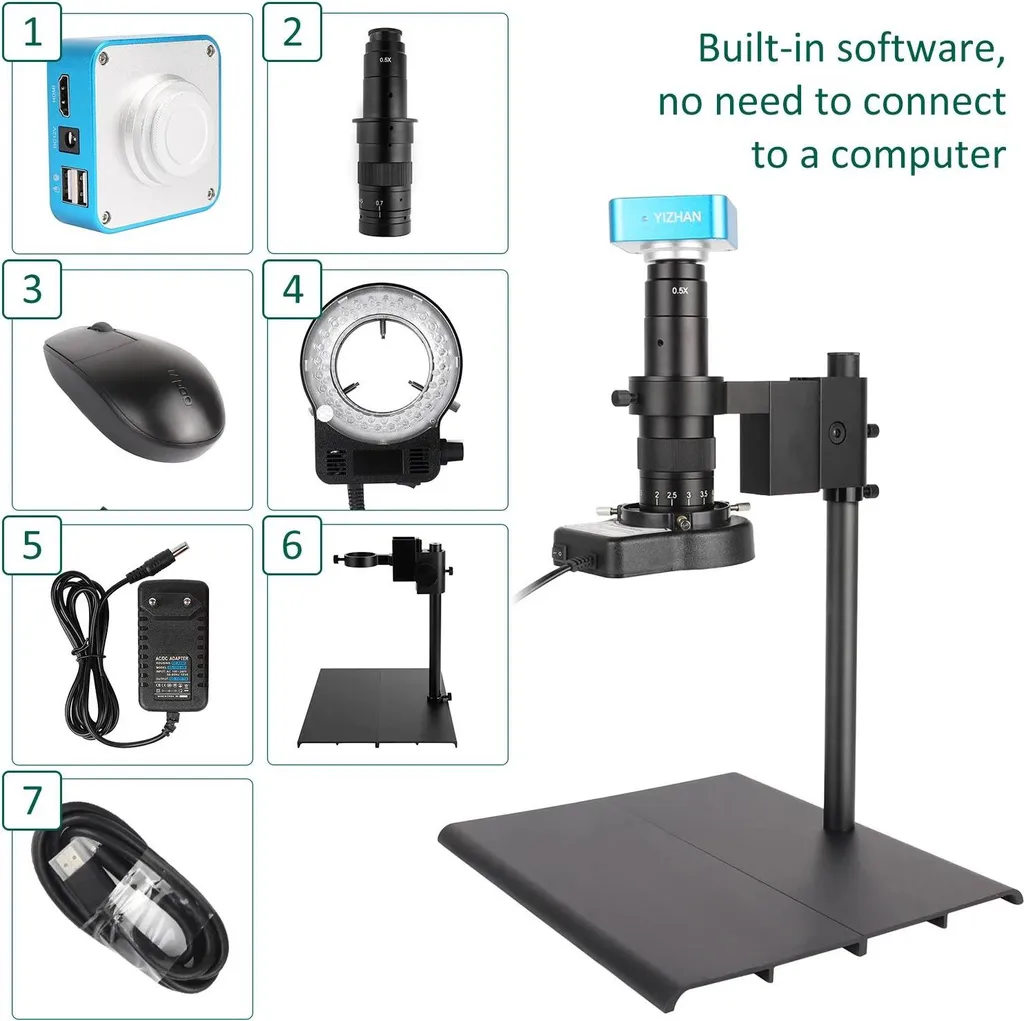 Microscope électronique HDMI professionnel 180x pour inspection PCB - 2