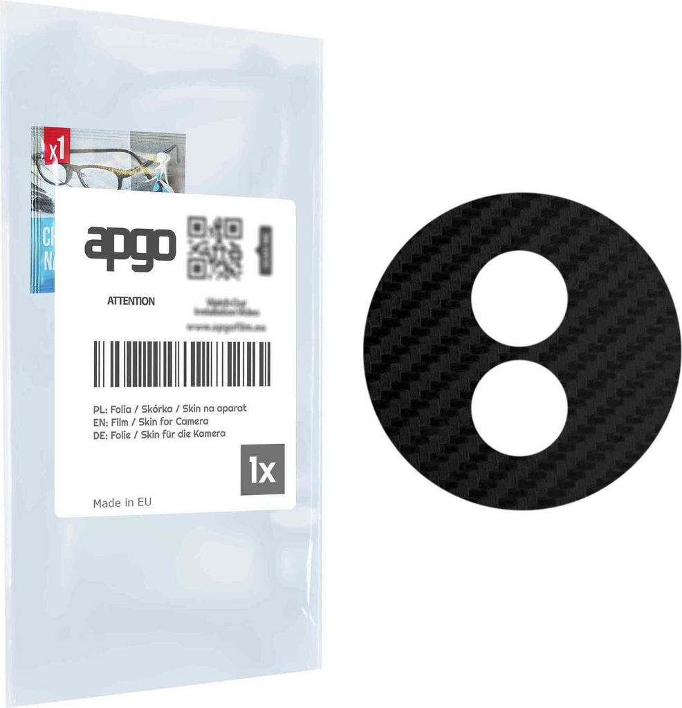 apgo Objektivschutz-Folie, Kameraschutz kompatibel mit Motorola Moto E5 Play, Carbon-Imitation, Rückseite Schutzfolie für Kamera-Insel, Hinten Fo...