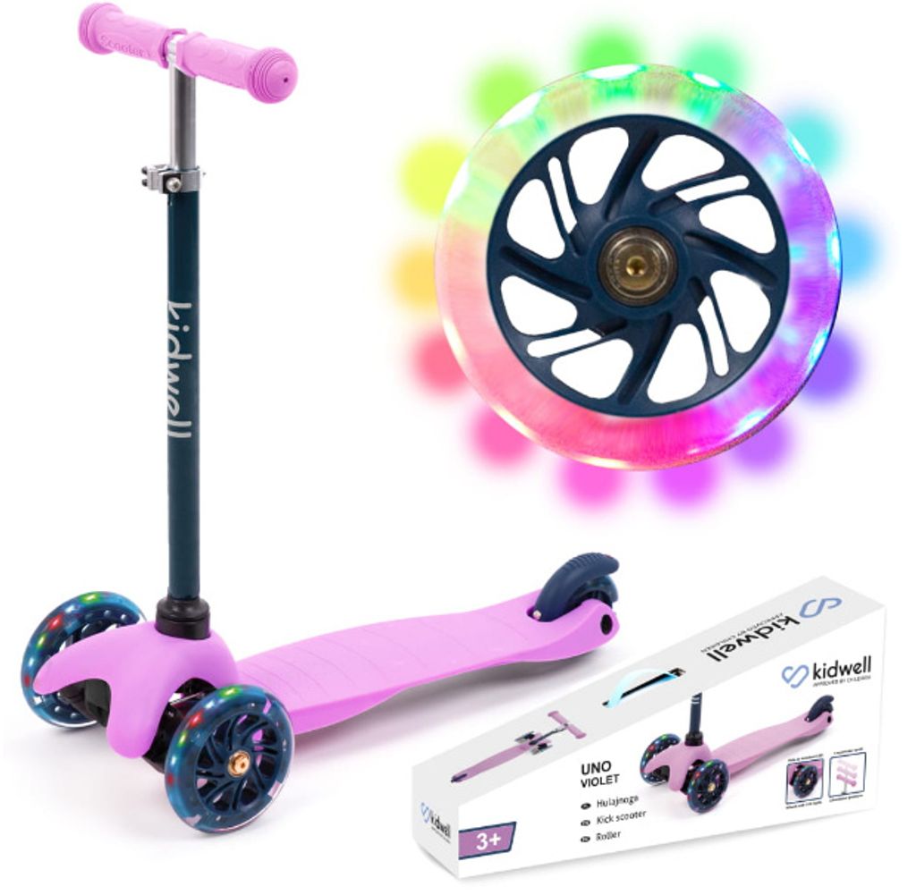 LED Dreirädriger Roller für Kinder Kickscooter Kinderroller Tretroller MoMi 