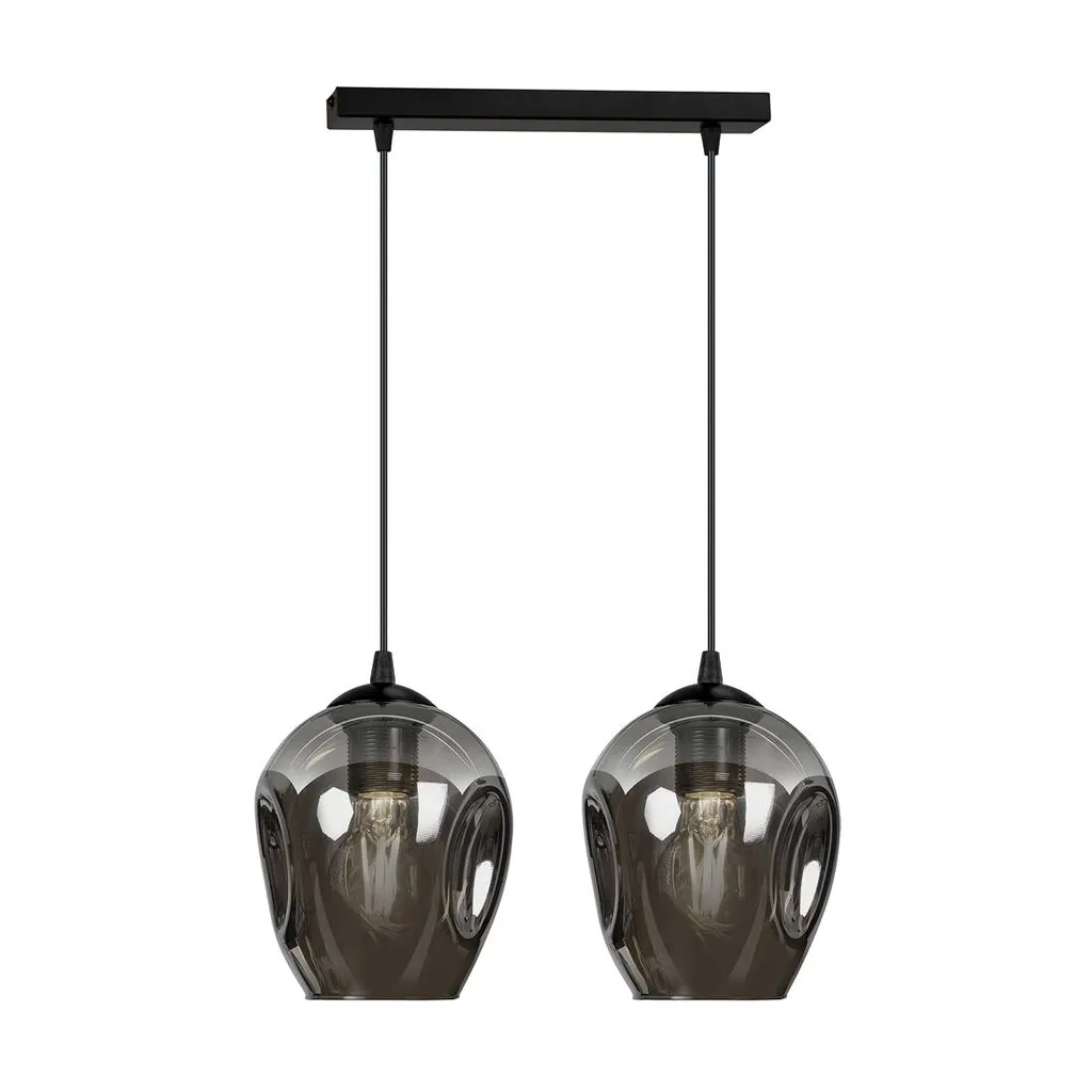 Suspension Double ISTAR 2 en Métal Graphite - Plafonnier 2 Bras E27 - 4