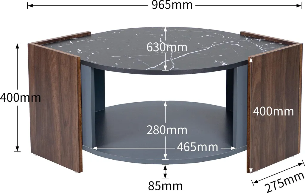 Table Basse de Salon pour Petit Espace avec Rangement et Design Noyer - 4