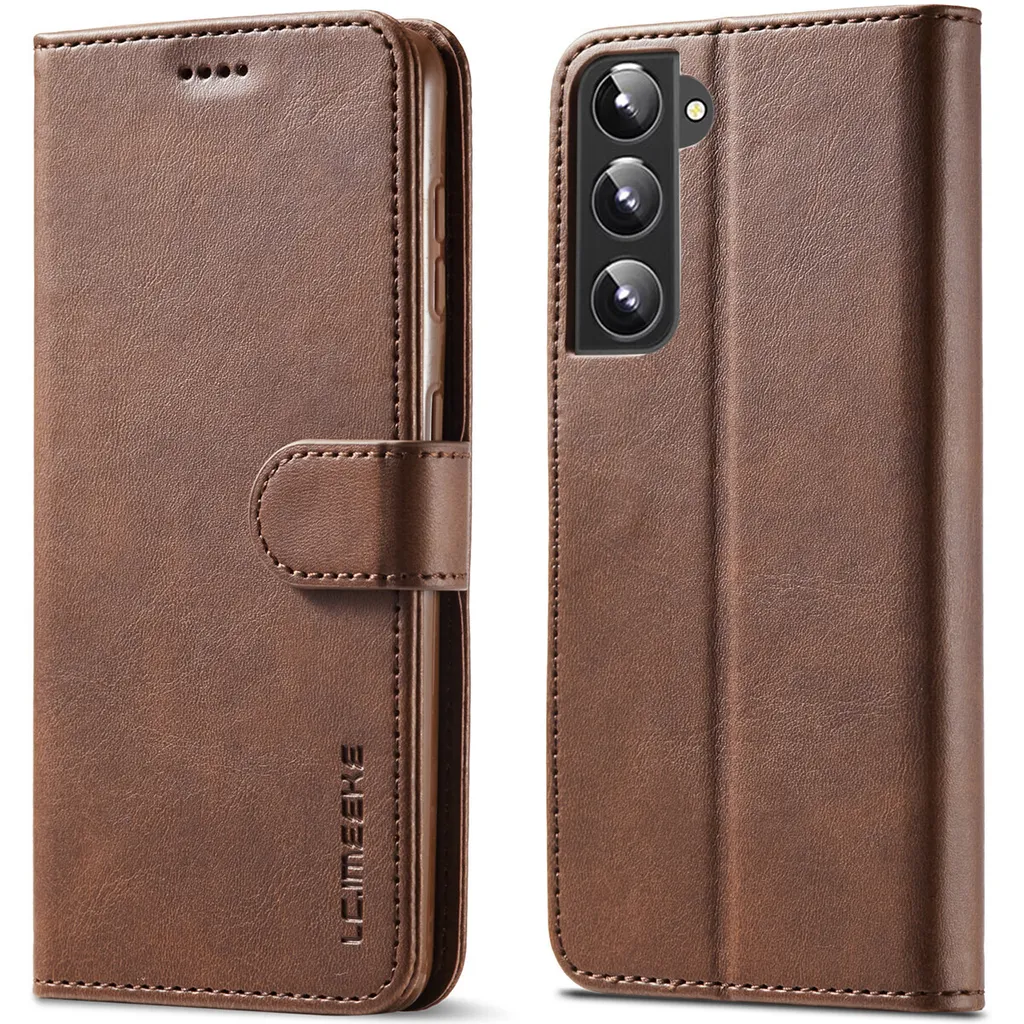 Custodia Samsung S23 Pelle Marrone: Cover a Libro con Magnete e Stand