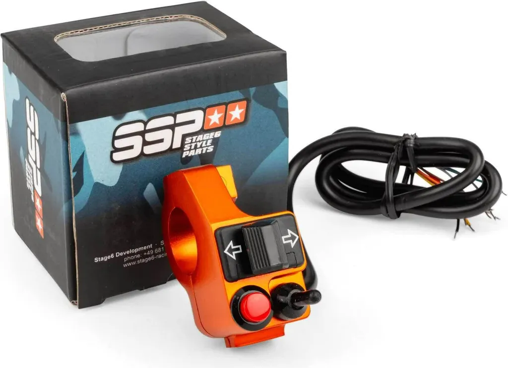 Interruttore Universale Stage6 Arancio CNC - Controllo Moto e Scooter